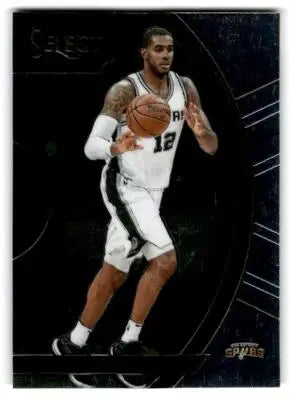LaMarcus Aldridge basketball player with ball in Panini Select San Antonio Spurs card