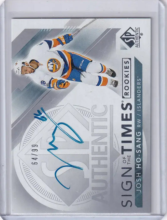 2017-18 Upper Deck SP Authentic Auto Josh Ho-Sang New York Islanders 64/99 - Hockey Card Single