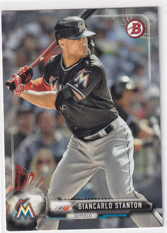 2017 BOWMAN #21 GIANCARLO STANTON- MIAMI MARLINS - Baseball Card Single