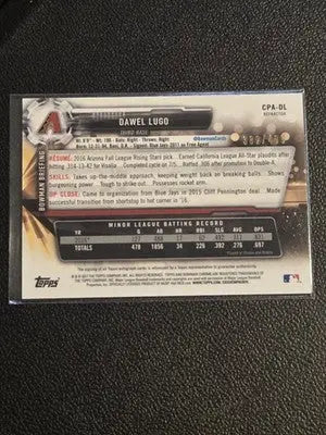 2017 Bowman Chrome #CPA-DL Dawel Lugo Prospect Autographs Refractor #/499 - Baseball Card Single