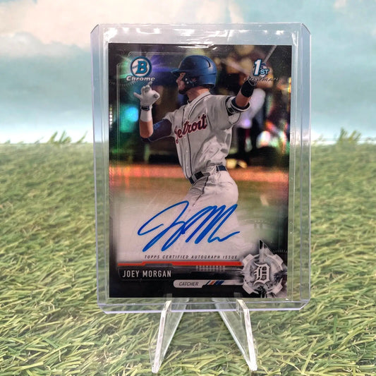 Joey Morgan autographed baseball card 2017 Bowman Chrome Refractor /75 Detroit Tigers