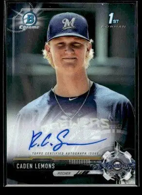 2017 Bowman Draft #CDA-CL Caden Lemons Chrome Draft Pick Autographs - Baseball Card Single