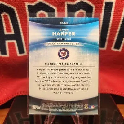 2017 Bowman Platinum Bryce Harper Nationals Platinum Presence - Baseball Card Single