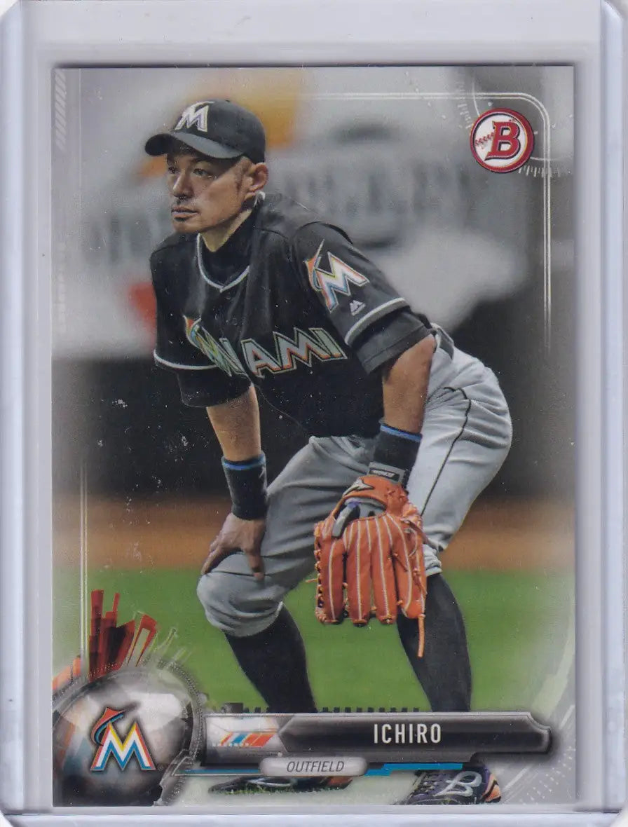 2017 Bowman Silver Paper 46/499 #33 Ichiro - Marlins - Baseball Card Single