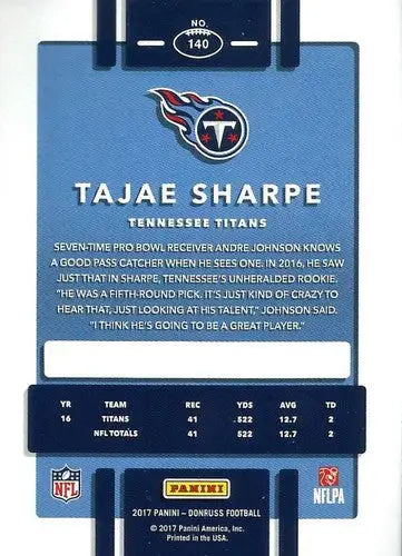 2017 Donruss #140 Tajae Sharpe NM-MT Titans - Football Card Single