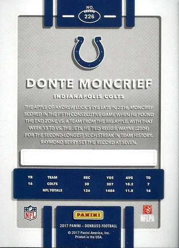 2017 Donruss #226 Donte Moncrief NM-MT Colts - Football Card Single