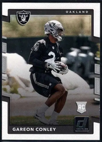 Gareon Conley rookie Raiders football card with original gloss from 2017 Donruss
