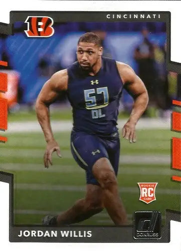 Original gloss of Jordan Willis rookie card from 2017 Donruss simply sandoval series