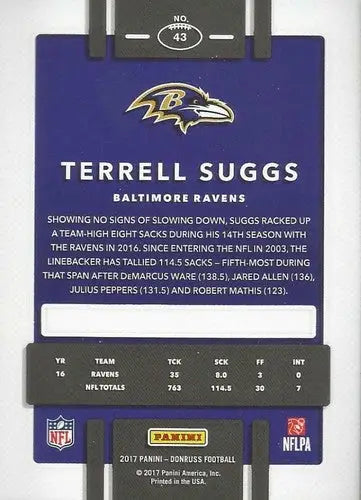 2017 Donruss #43 Terrell Suggs NM-MT Ravens - Football Card Single