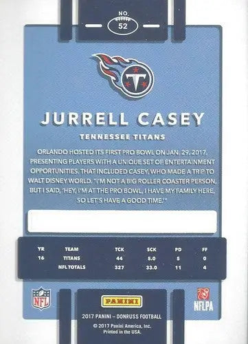 2017 Donruss #52 Jurrell Casey NM-MT Titans - Football Card Single