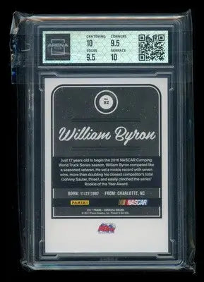 2017 Donruss NASCAR William Byron #82 Auto Racing Arena Club 10 - Racing Card Single