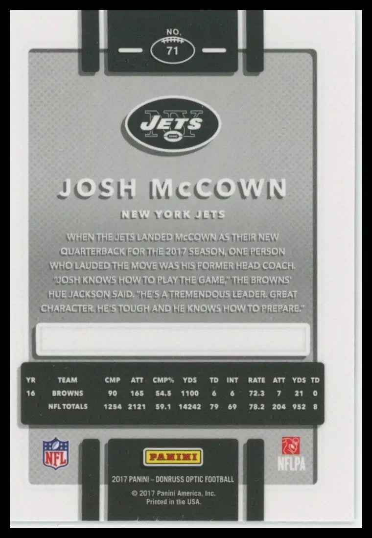 2017 Donruss Optic - Josh McCown #71