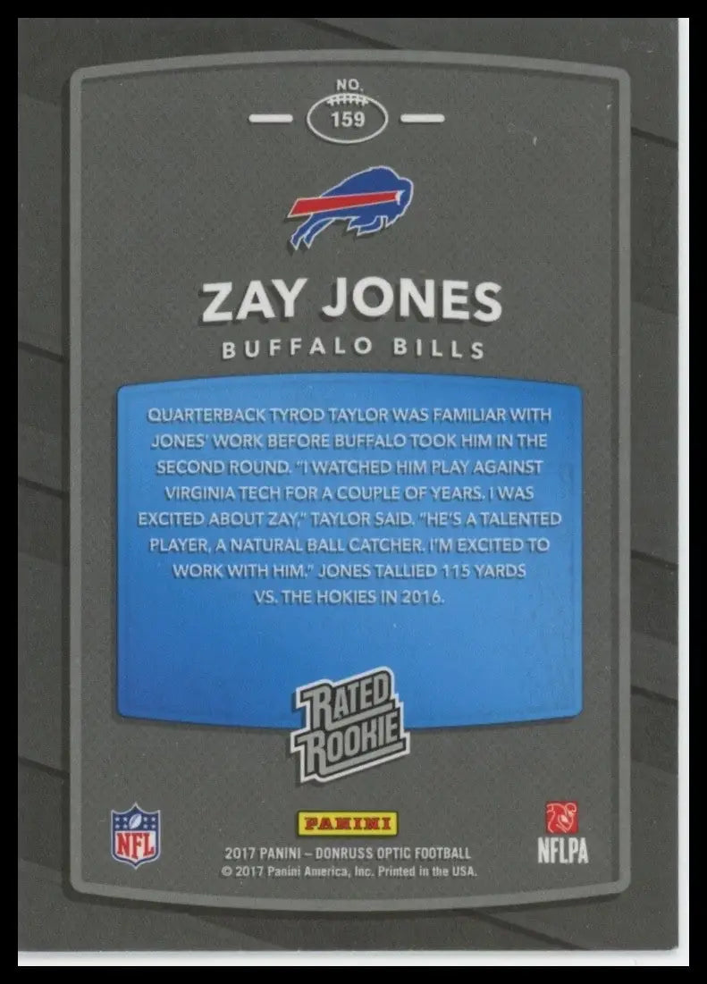 2017 Donruss Optic - Rated Rookie Zay Jones #159 (RC) - Football Card Single