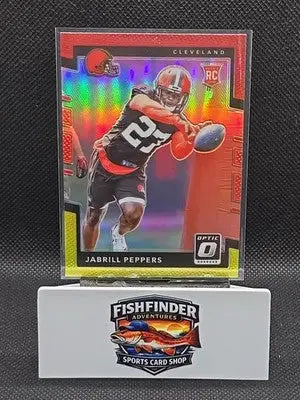 2017 Donruss Optic - Rookies Jabrill Peppers #140 Red & Yellow Prizm (RC) - Football Card Single