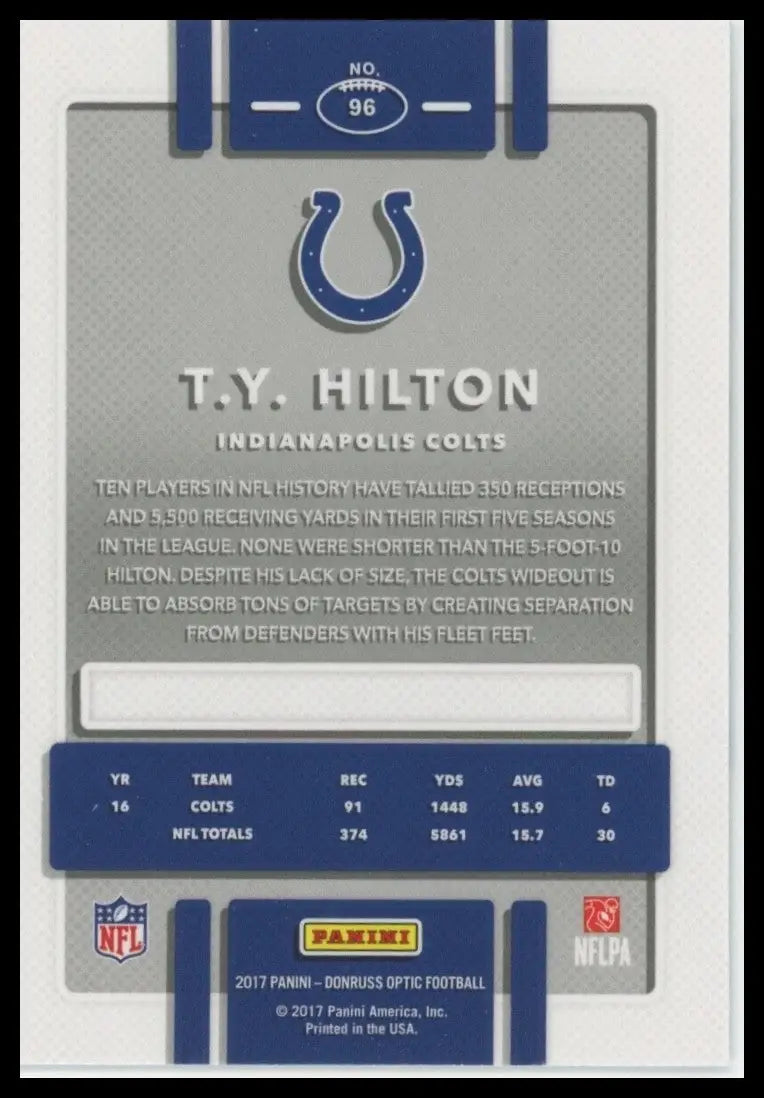 2017 Donruss Optic - T.Y. Hilton #96