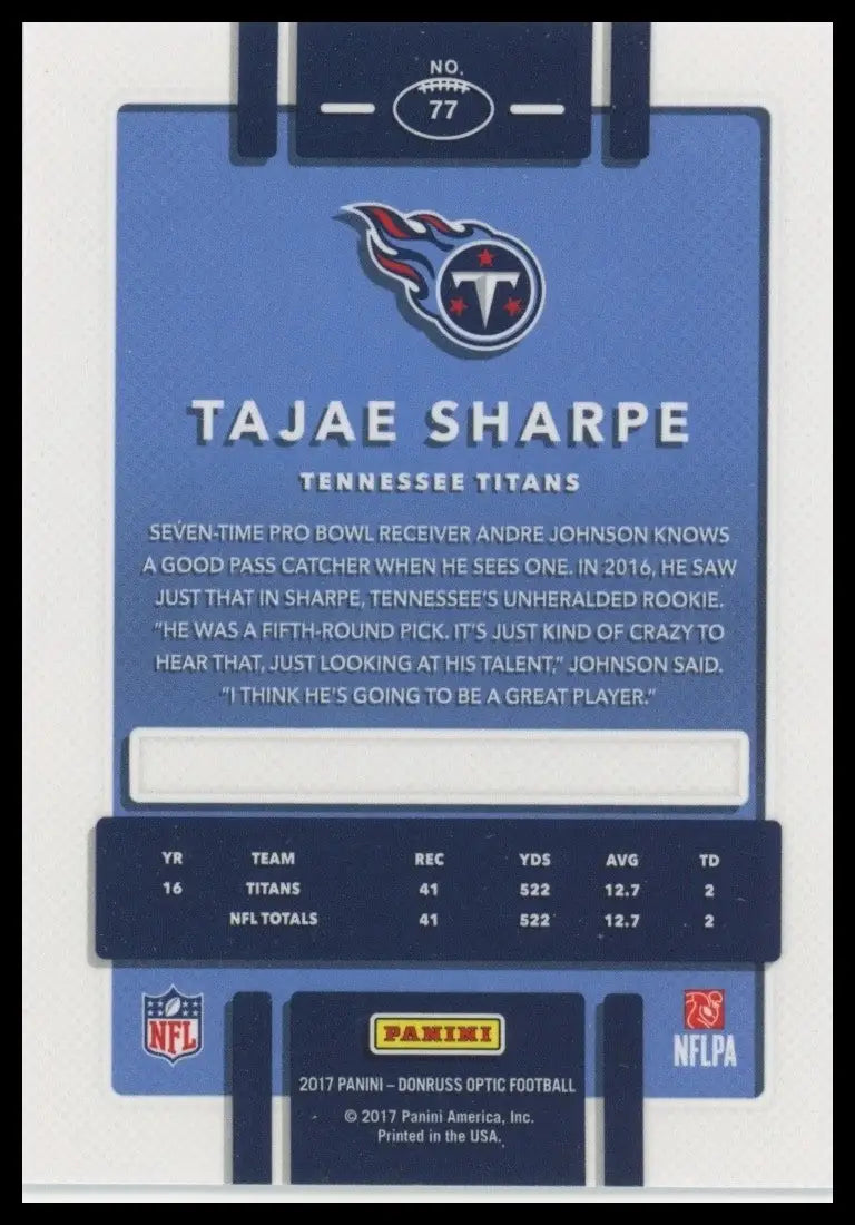2017 Donruss Optic - Tajae Sharpe #77