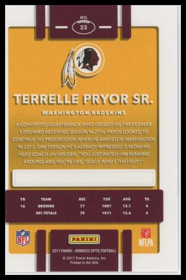 2017 Donruss Optic - Terrelle Pryor #23