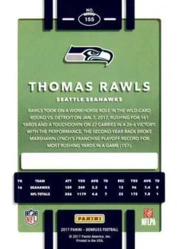2017 Donruss Press Proof Blue #155 Thomas Rawls NM-MT Seahawks ID:9074 - Football Card Single