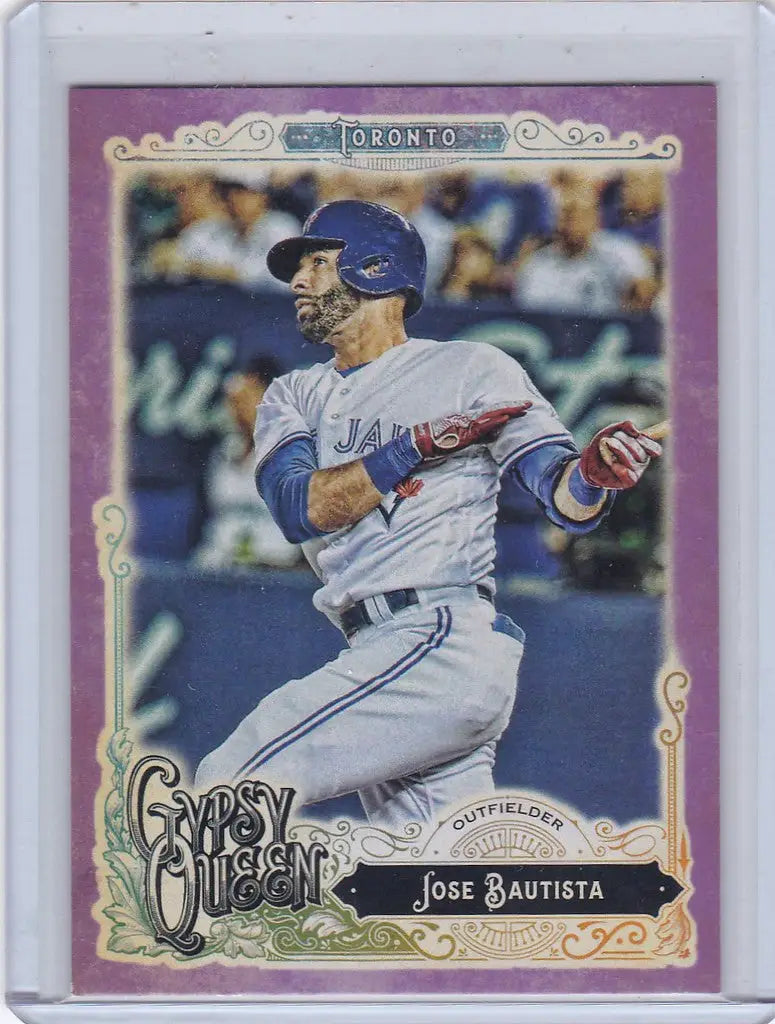 Jose Bautista Purple 2017 Gypsy Queen trading card for Toronto Blue Jays