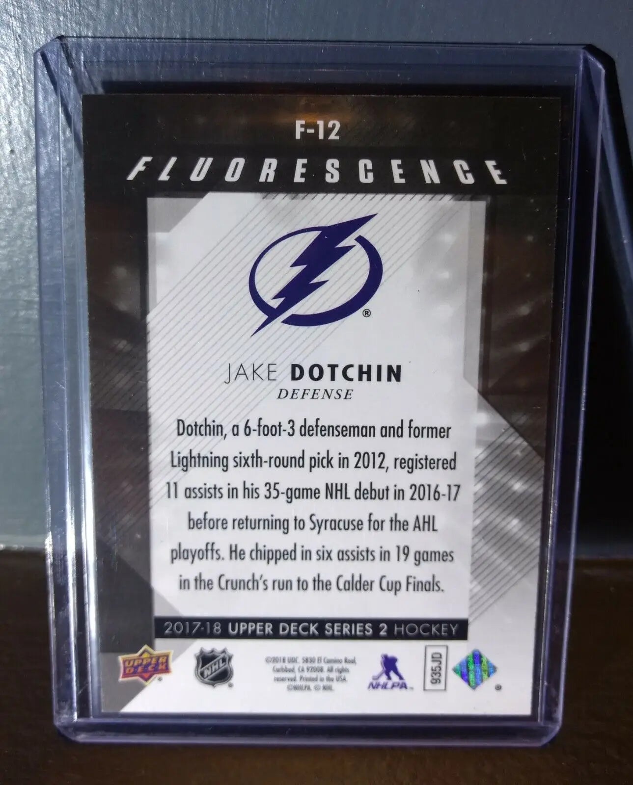 2017 Jake Dotchin Upper Deck Fluorescence #F-12 Hockey Card #/150