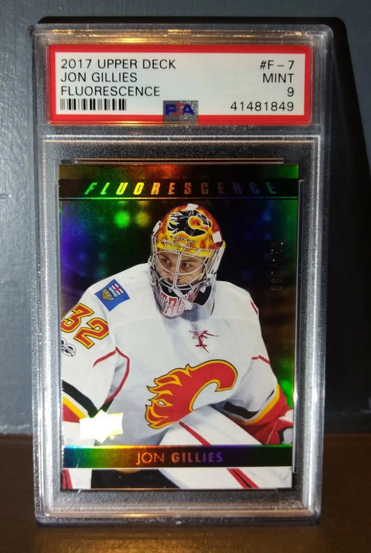 2017 Jon Gillies Upper Deck Fluorescence #F-7 Hockey Card - PSA 9 MINT - Hockey Card Single