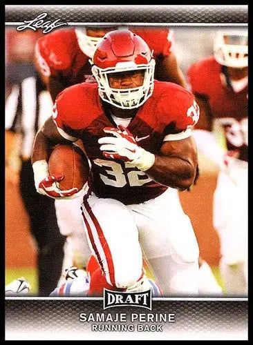 Leaf Draft Samaje Perine football card with original gloss from 2017 Leaf Draft series
