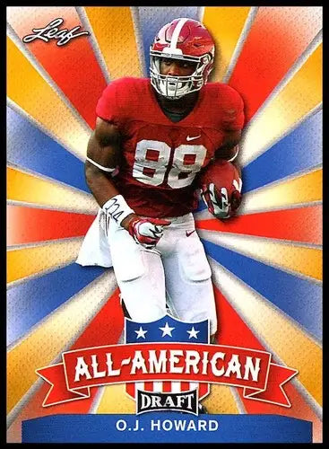 O J Howard football card from Leaf Draft All-American Gold with original gloss
