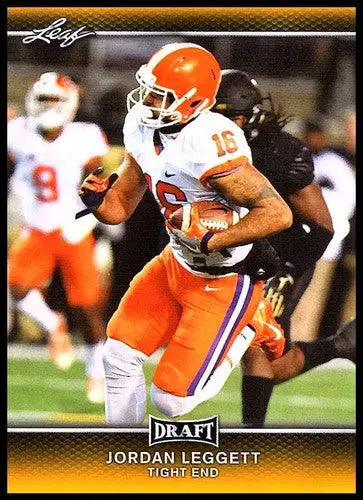 2017 Leaf Draft Gold Jordan Leggett football card in NM-MT condition
