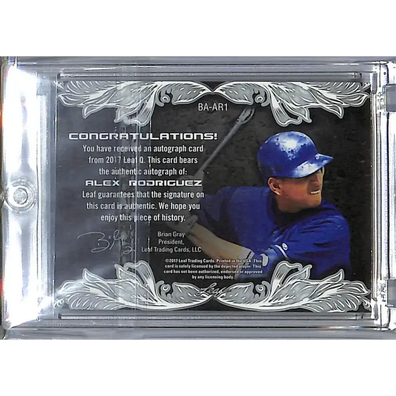 2017 Leaf Q #BA-AR1 Alex Rodriguez NM-MT Auto - Baseball Card Single