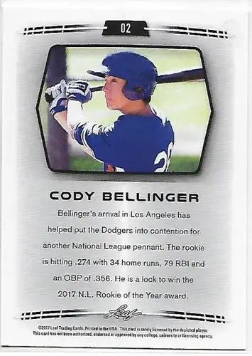2017 Leaf Special Release Limited Edition #02 Cody Bellinger r NrMt-Mt SP ID:2 - Baseball Card Single