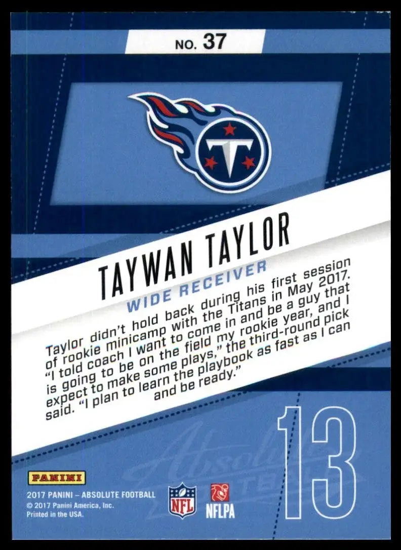 2017 Panini Absolute - Rookie Roundup Taywan Taylor #37 (RC)