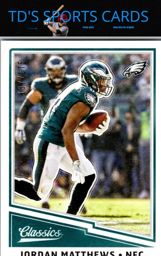 Jordan Matthews football card from Panini Classics 2017 featuring Jordan Matthews Blue Back