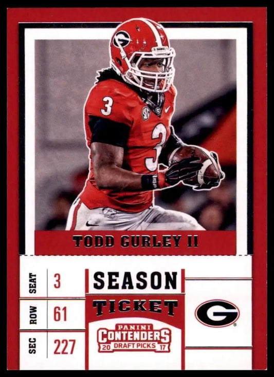 2017 Panini Contenders Draft Picks Season Ticket Todd Gurley II #94 Georgia Card - Football Card Single