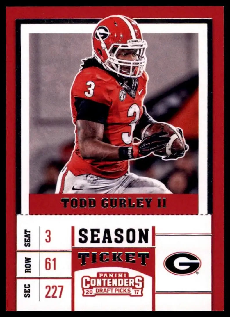 2017 Panini Contenders Draft Picks Season Ticket Todd Gurley II #94 Georgia Card
