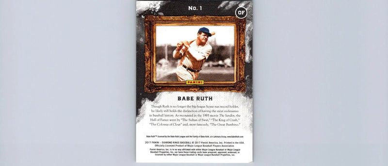 Babe Ruth baseball card from 2017 Panini Diamond Kings #1 collectible series