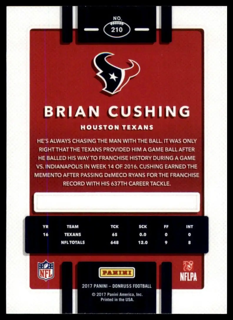 2017 Panini Donruss - Brian Cushing #210