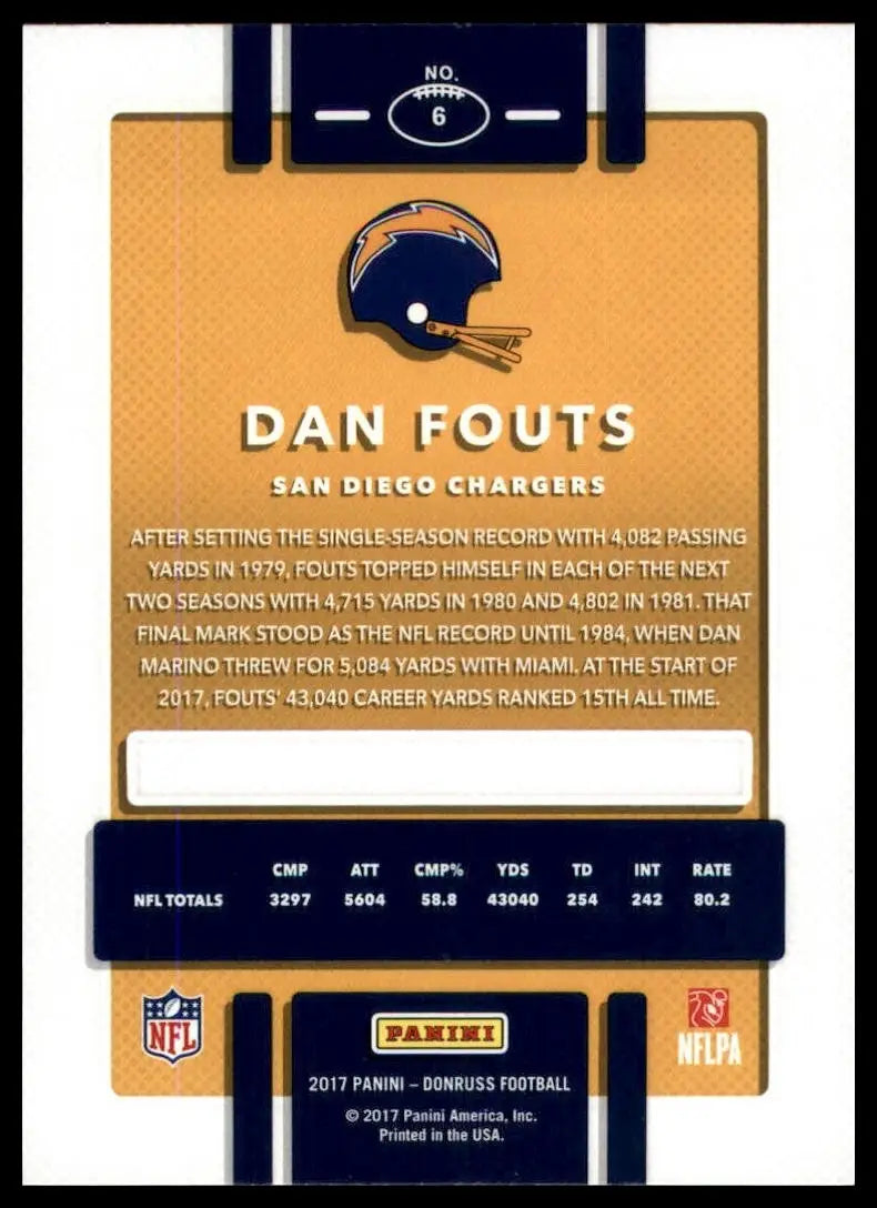 2017 Panini Donruss - Dan Fouts #6