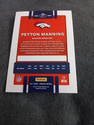2017 Panini Donruss - Peyton Manning #217. Denver Broncos. NRMT+ - Football Card Single