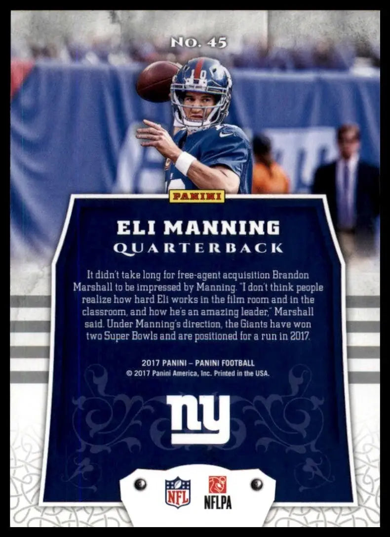 2017 Panini - Eli Manning #45 - Football Card Single