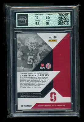 2017 Panini Elite Draft Picks Christian McCaffrey #118 RC Football Arena Club 10 - Football Card Single