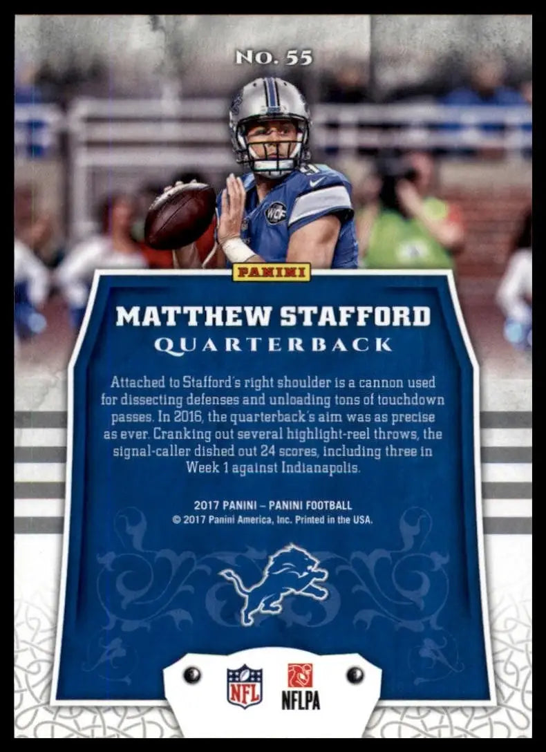2017 Panini - Matthew Stafford #55 - Football Card Single