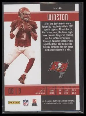 2017 Panini Plates & Patches Jameis Winston #48 Green #/25 Buccaneers - Football Card Single