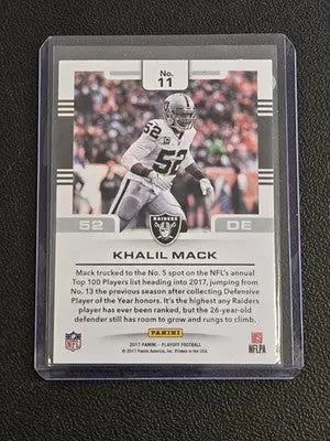 2017 Panini Playoff #11 Khalil Mack Gridiron Force 3rd Down #/25 - Football Card Single