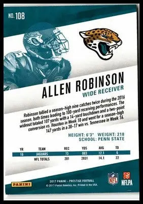 2017 Panini Prestige #108 Allen Robinson - Football Card Single