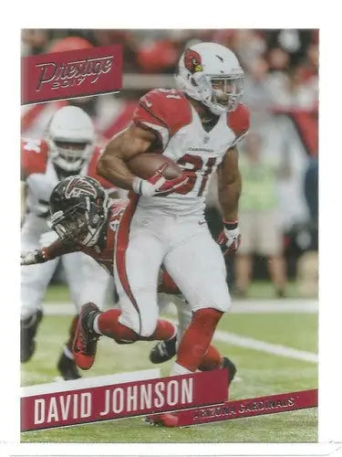 Original gloss of 2017 Panini Prestige David Johnson football trading card for Arizona Cardinals