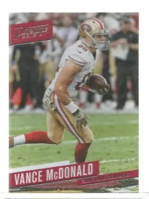 2017 Prestige football card featuring Vance McDonald San Francisco 49ers original gloss
