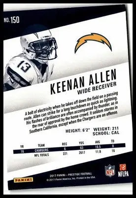 2017 Panini Prestige #150 Keenan Allen - Football Card Single