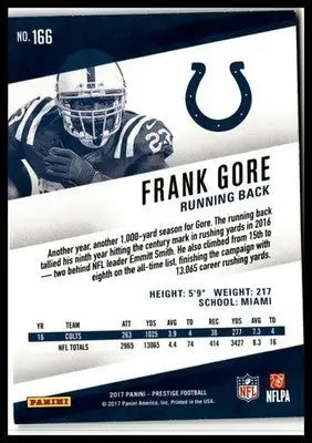 2017 Panini Prestige #166 Frank Gore - Football Card Single