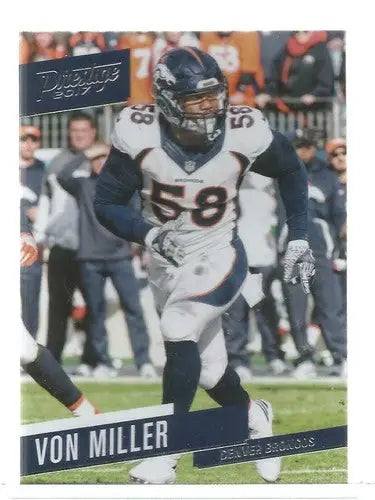 2017 Panini Prestige Von Miller football card Denver Broncos original gloss simply sandoval cards typically sell