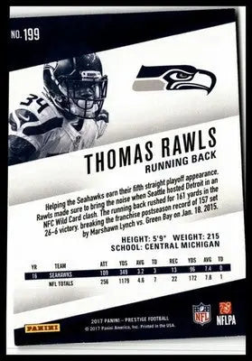 2017 Panini Prestige #199 Thomas Rawls - Football Card Single